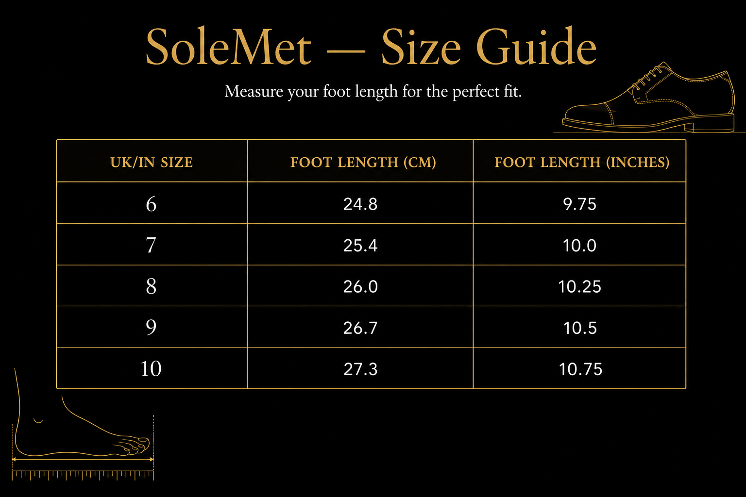 SoleMet Size Guide