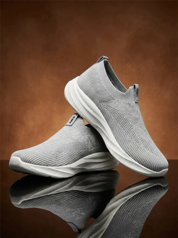 Men's Sneakers HRX by Hrithik Roshan RX-101X – Grey, Slip-On, for Running & Everyday Wear