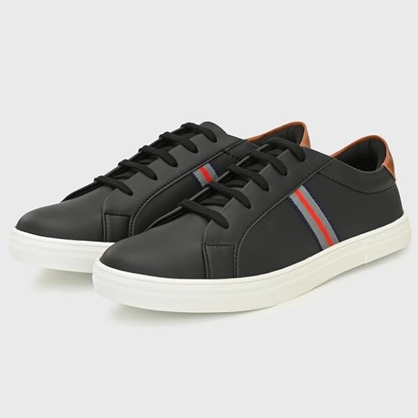 Centrino Men's Black Sneakers – Comfortable Lace-Up Walking Shoes with EVA Cushioning