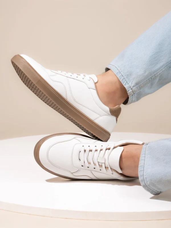 Roadster – Men's White Suede Sneakers | Comfortable Lace-Up Casual Shoes