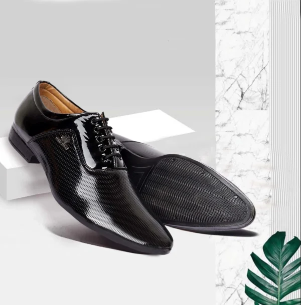 aadi – Men's Black Lace-Up Boots | Comfortable Formal Footwear in Synthetic Leather