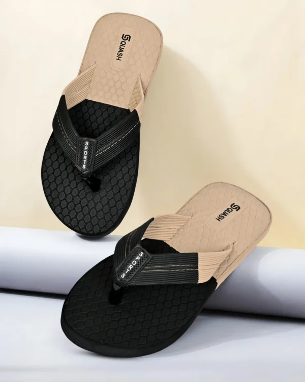 Squash – Men's Sport Flip Flops with Textured Sole and Honeycomb Pattern | Anti-Slip Flip Flops