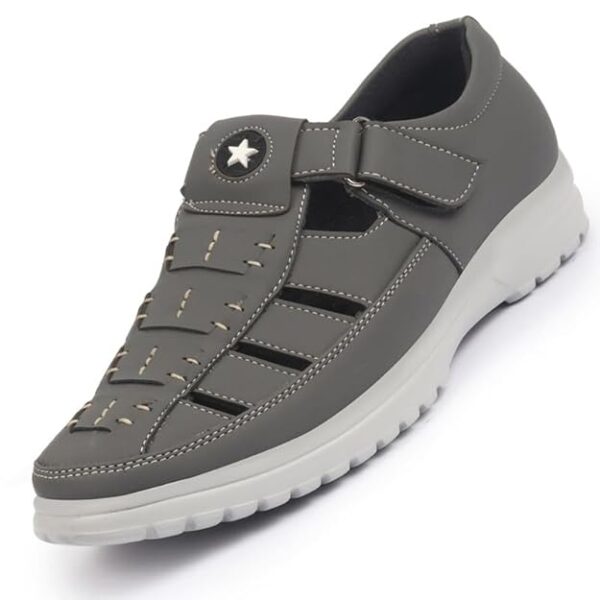 FAUSTO – Men's Dress Sandals with Memory Cushion Insole, Grey