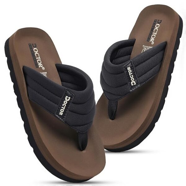 DOCTOR FEEL SOFT Men's Orthopedic Flip Flops – Padded, Anti-Slip, Lightweight EVA Sole