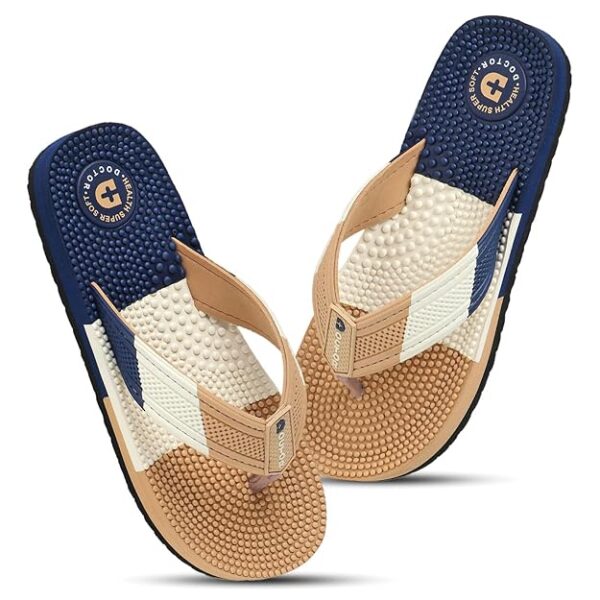 DOCTOR HEALTH SUPER SOFT Acupressure Flip Flops – Comfortable Orthopedic Men's Slippers