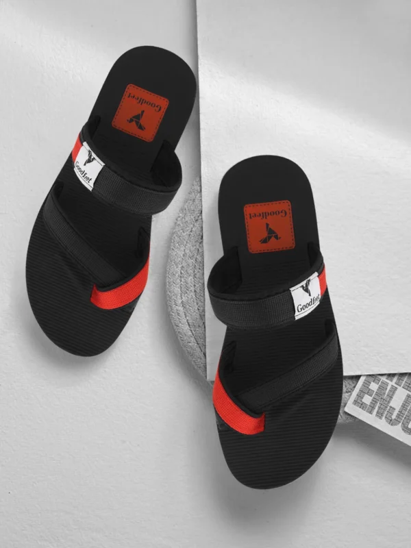 Goodfeet – Men's Elegant Slip-On Flip Flops in Rexine Leather | Everyday and Evening Wear