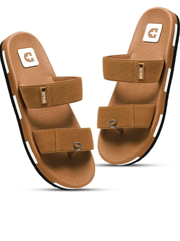 Doctor Health Men's Orthopedic Slippers – Super Soft, Diabetic-Friendly, Anti-Skid – Tan